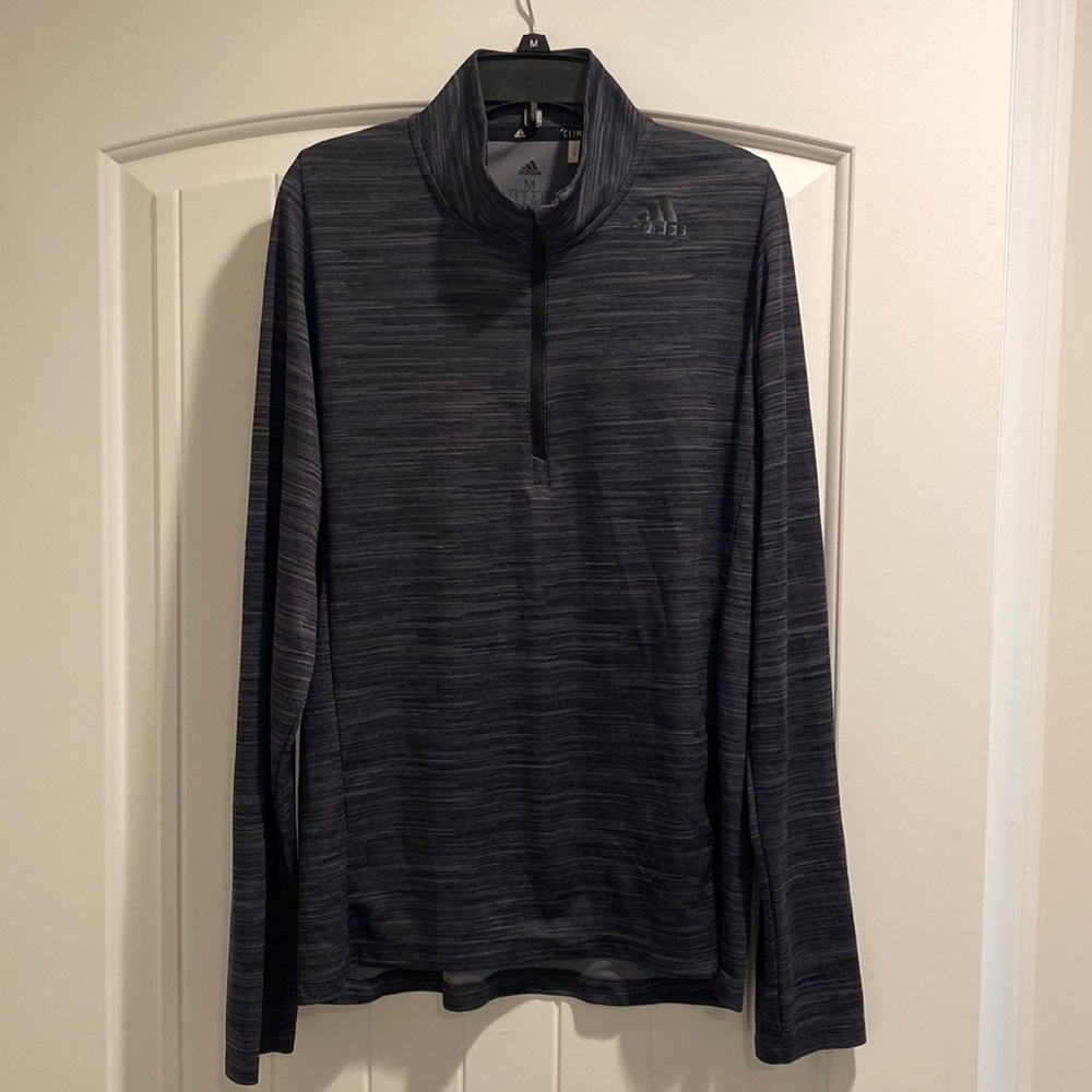 Adidas black/dark gray medium quarter zip pullover